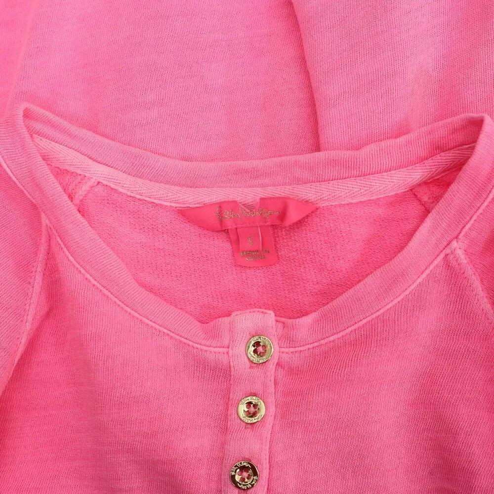 Lilly Pulitzer Leeson Pullover Sweatshirt Tunic Top Long Sleeve Cotton S 288092